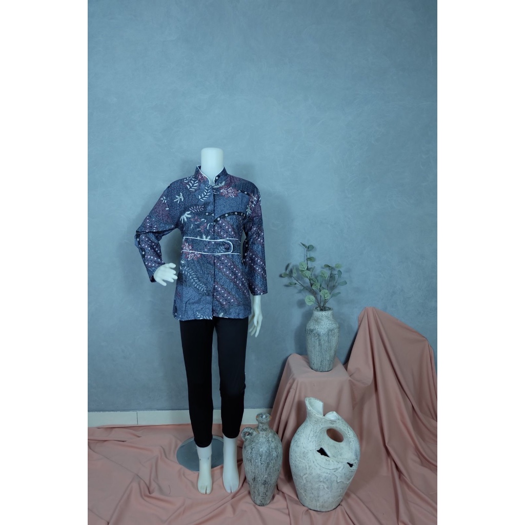 blus batik kantoran | atasan batik wanita model 2