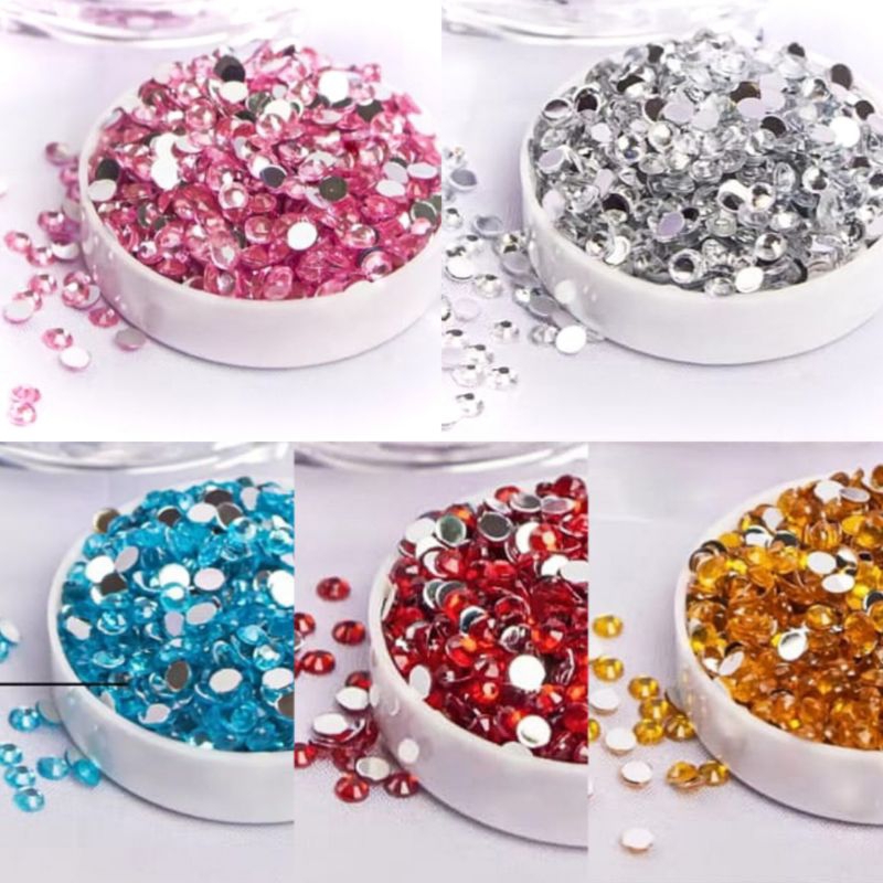 100 PCS GEMS HENNA | manik manik henna| ringston 3mm