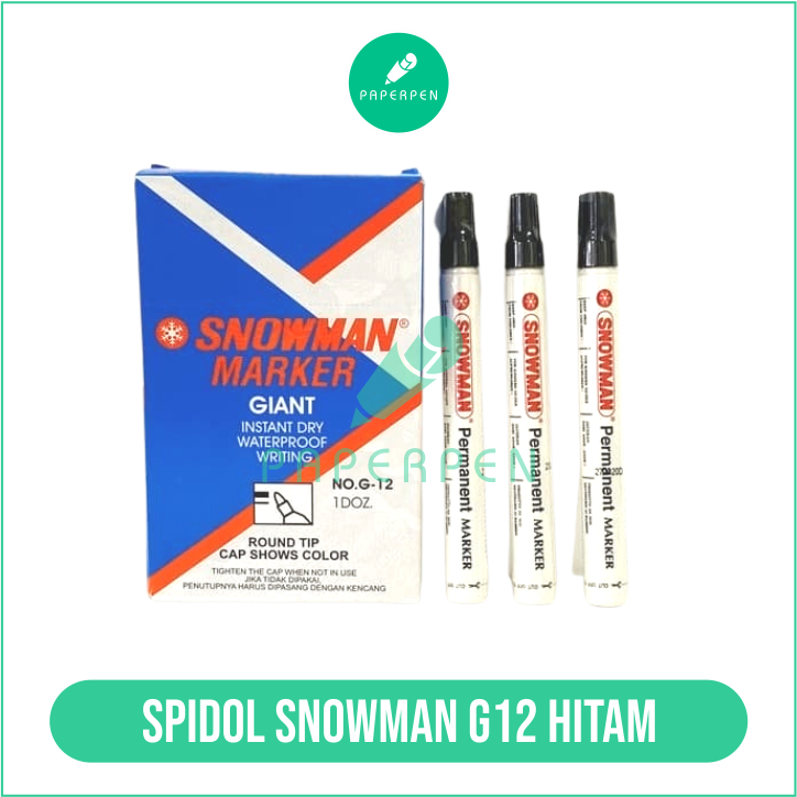 

(Lsn) Spidol Snowman G12 Hitam/Biru/Merah/Spidol Permanent