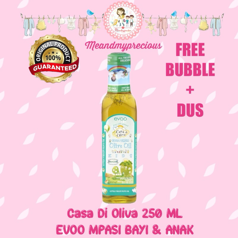 

MMP - Casa di Oliva - Extra Virgin Olive Oil for Kids (EVOO) Tambahan Lemak MPASI / Minyak MPASI 250 ml FREE bubble wrap dan dus