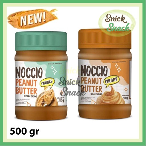 

Selai Kacang Noccio Peanut Butter Creamy Chunky Spread 500 gr Kemasan Besar