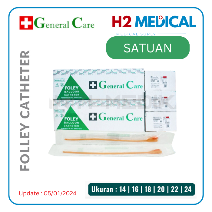 GENERAL CARE - Foley Catheter 2 Way | Selang Kateter No. 16 No. 18 ECER / SATUAN