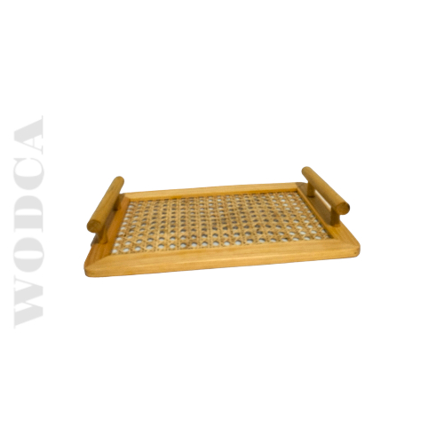 	 Nampan Aesthetic / Nampan rotan webbing/baki homedecor aesthetic/baki nampan rotan kayu pinus jati belanda	