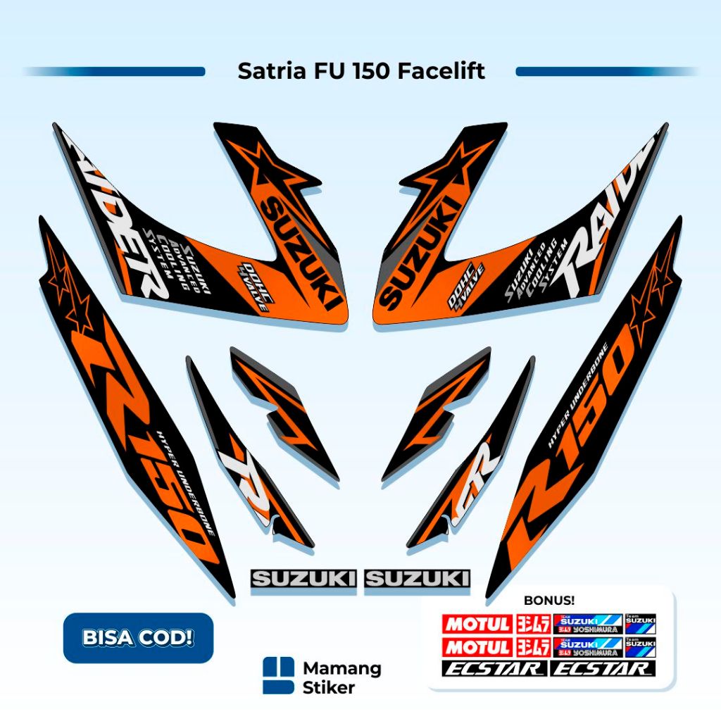 Striping Satria FU Facelift Variasi (1) Custom Tipe S Raider Original SGP Api R 150 R150 F F150 Road