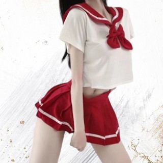 { MyReseller } Lingerie Cosplay Pelajar Wanita Jepang School Fit Shirt Seksi Hot Lengan Pendek Kerah