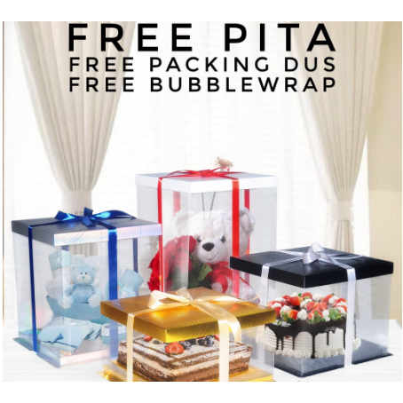 

Box Mika Dus Kue Kotak Kue 22x22 cm Transparant PET
