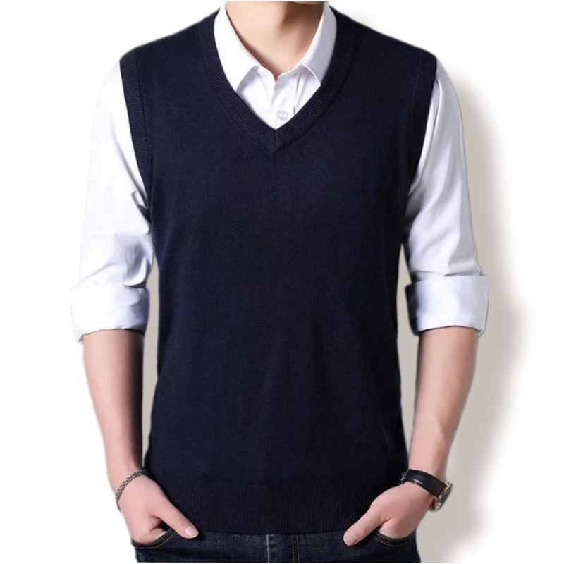 ORIGINAL One - Rompi Pria Rajut Korea Vneck Knit Vest / Vest Rompi Rajut Pria Rompi Rajut Polos 2025