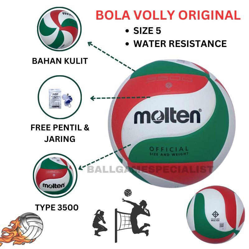 BOLA VOLI VOLLEY MOLTEN 3500 / BOLA VOLLY MOLTEN 3500 ORIGINAL 100% SIZE 5
