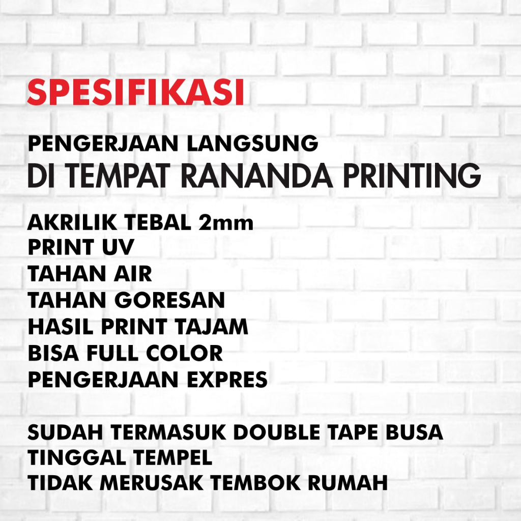 

sign akrilik print UV 27 x 9 cm