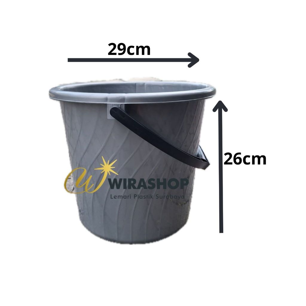 Ember Plastik 12 Liter INDIA KECIL MPW uk. S Abu India Mikiwa Baskom Tong Air Bak Tanpa Tutup Link I
