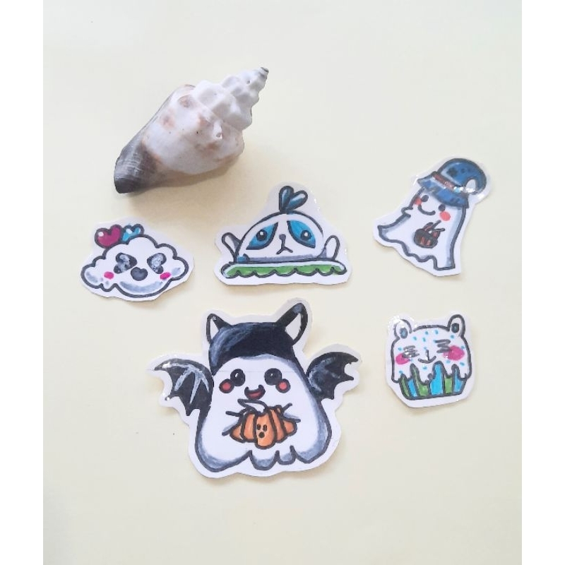 

stiker unik lucu handmade anak tema putih ( 2 )