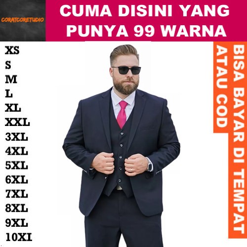 99 WARNA Jas Cowok Blazer Pria JAS HITAM SIZE JUMBO / JAS PRIA UKURAN BESAR / JAS NIKAH UKURAN JUMBO