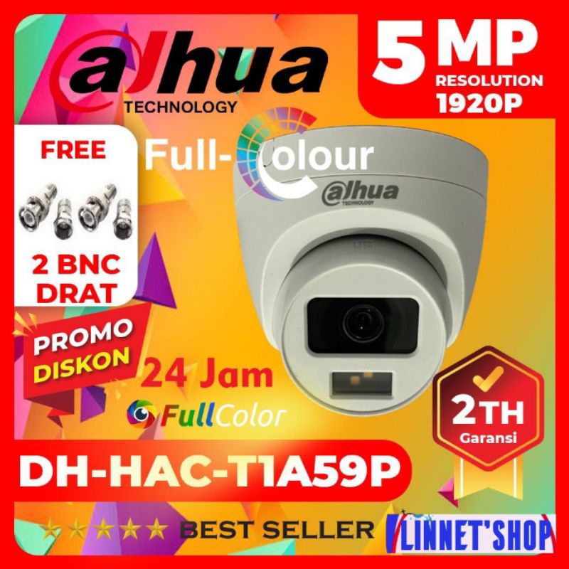 Kamera CCTV Dahua Indoor 5MP COLORVU FULL COLOR (DH-HAC-T1A59P) CCTV Dahua 5MP Indoor FULL COLOR Col