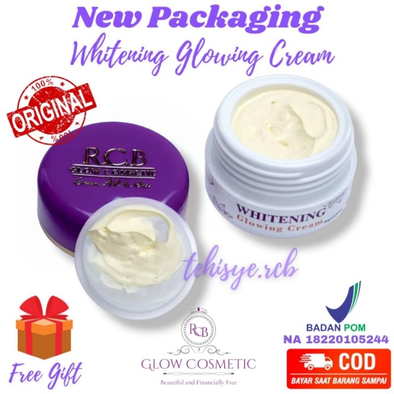 TERLARIS... (COD) Cream All  in One Siang Malam Rcb Glow ORIGINAL 100% Whitening Glowing Cream Rcb G