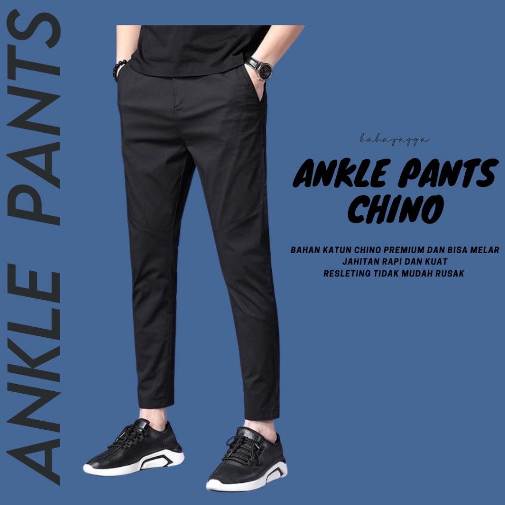 READY STOK  BABAYAGA  Celana ANKLE chino ANKLE Pants Pria Chino CELANA ANKLE PANTS SLIM FIT PRIA CEL