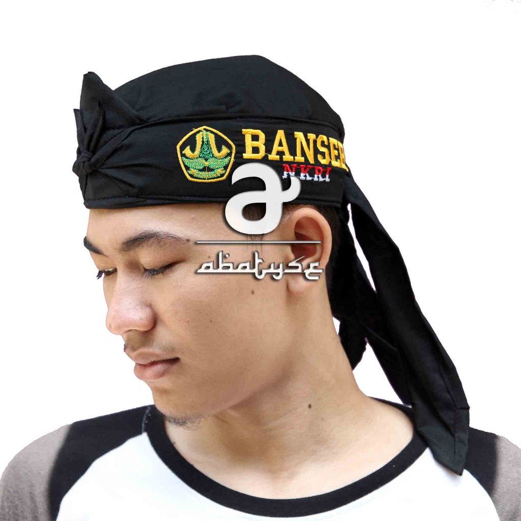Blangkon Iket Banser - Iket Ansor Nahdatul Ulama - Iket Sunda NU - Iket Lambang Banser Hitam
