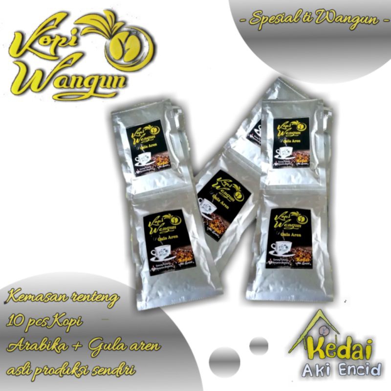 

Kopi ARABIKA PUNTANG + GULA AREN kemasan Renteng 10 pcs kopi Wangun Kopi bubuk biji kopi 100gram Natural single orign tanpa gula