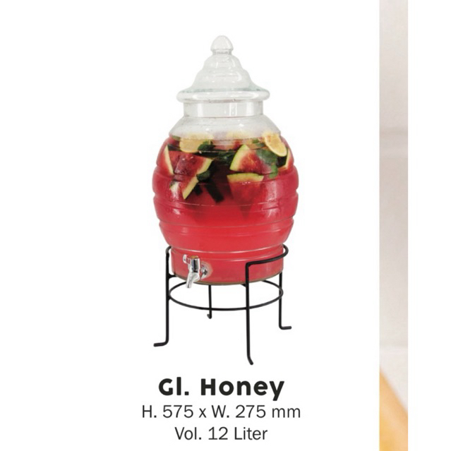 tyu Galon dispenser kaca Honey (12 ltr)+ kaki besi