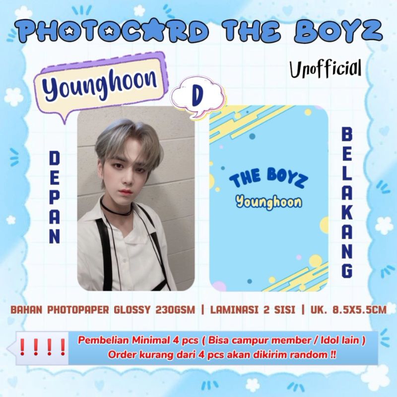 Photocard THE BOYZ - YOUNGHOON / Photocard Unofficial / Photocard  YOUNGHOON THE BOYZ / PC YOUNGHOON