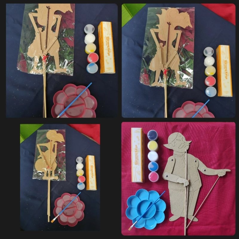 

paket lengkap wayang lukis+cat warna+palet+kuas
