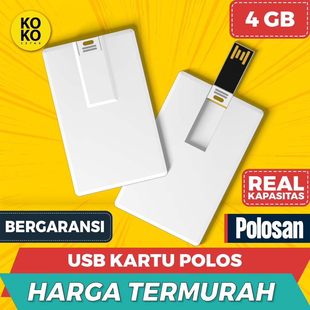 REAL KAPASITAS Flashdisk Kartu 4 GB - USB FD FLASHDISK CARD 4 GB POLOS