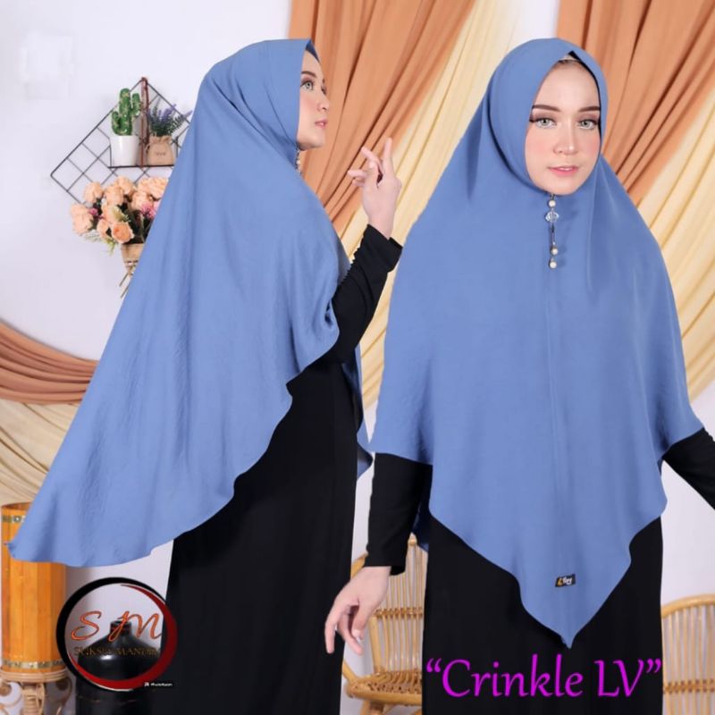 Khimar Crinkle/ Bergo Crinkle LV/ Jilbab Hijab Crinkle Jumbo
