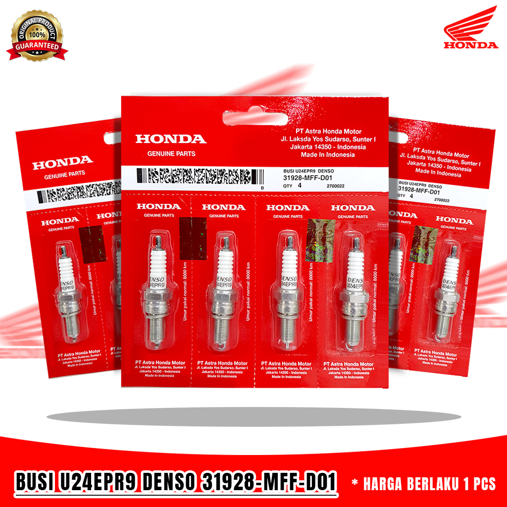 Busi U24EPR9 Denso 31928MFFD01 Beat, Spacy Karbu