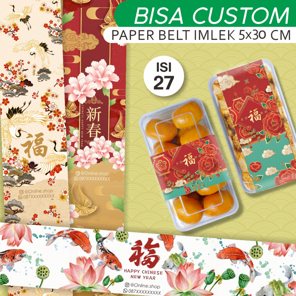 

Paper belt imlek sincia chinese new year rabbit dus hampers 5x30cm