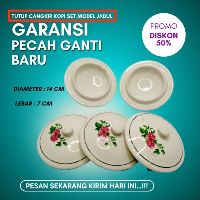 TUTUP MUG CANGKIR KOPI PORCELAIN / TUTUP CANGKIR KOPI KERAMIK MOTIF JADUL