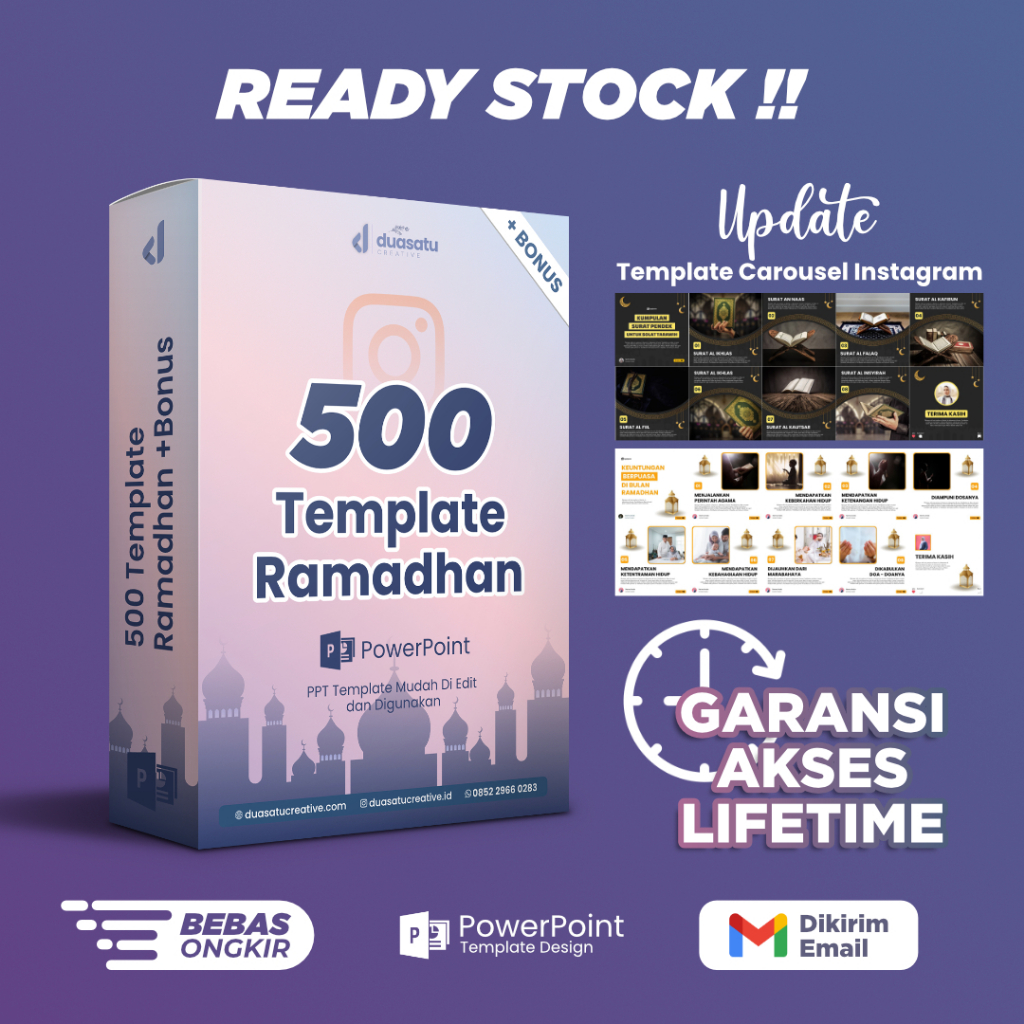 500 Template Ramadhan Instagram Murah, Plus Bonus, PowerPoint, Mudah Digunakan
