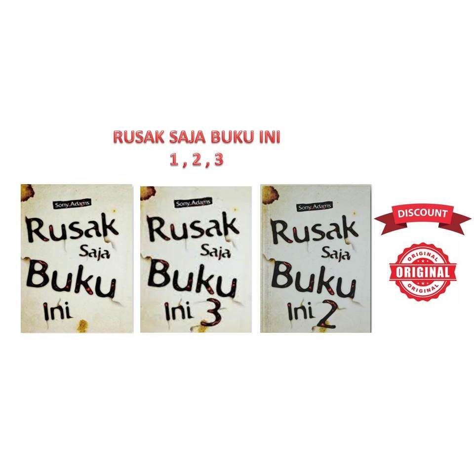 Buku Original Rusak Saja Buku Ini 1, 2 , 3 - Sony Adams - Anak Hebat Indonesia