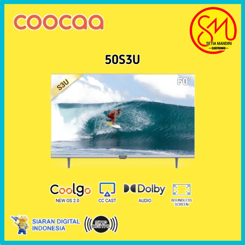 COOCAA 50S3U PRO Smart TV 50 Inch Digital TV - 4K UHD HDR10 - WIFI Youtube