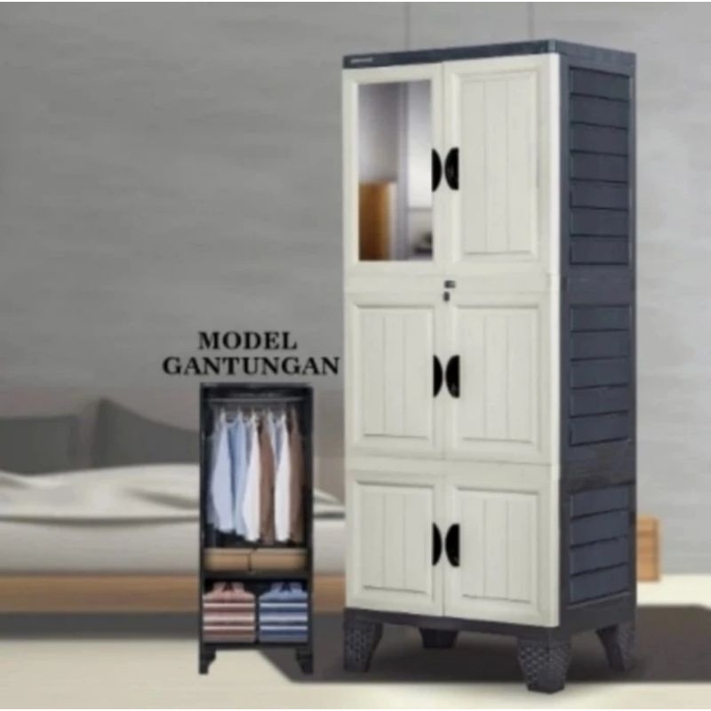 Lemari Napolly Container Plastik BCBC G21 X G21X Napoly Hanger Gantungan Baju