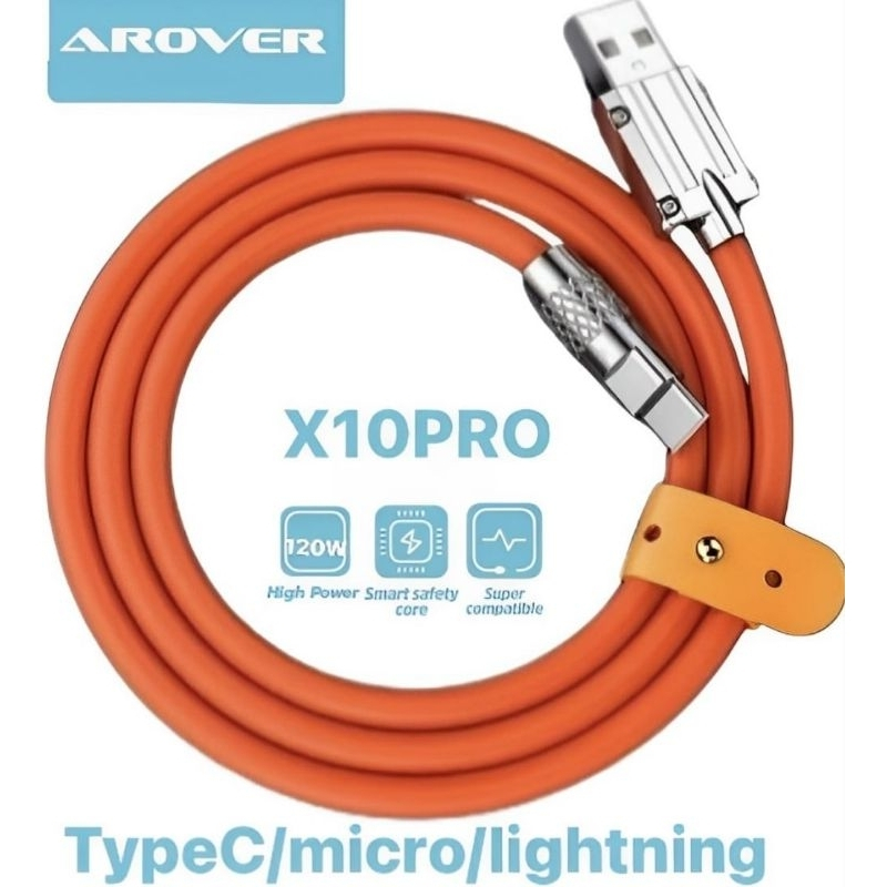 Kabel Data 《AROVER X10 PRO》 Kabel Data Fast Charging Micro / Type C / Iphone - 120W - Original