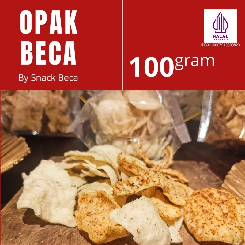 

Keripik Opak Singkong Beca original Pedas Balado Enak