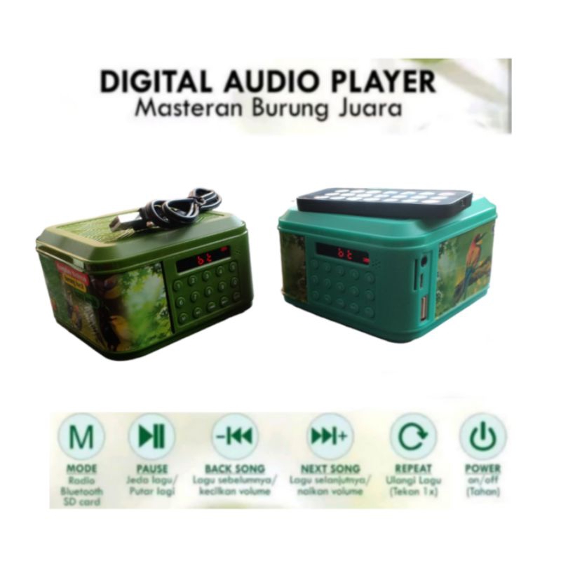 speaker bluetooth masteran burung kicau mania Indonesia suara air audio hutan hujan pakai remote MP3