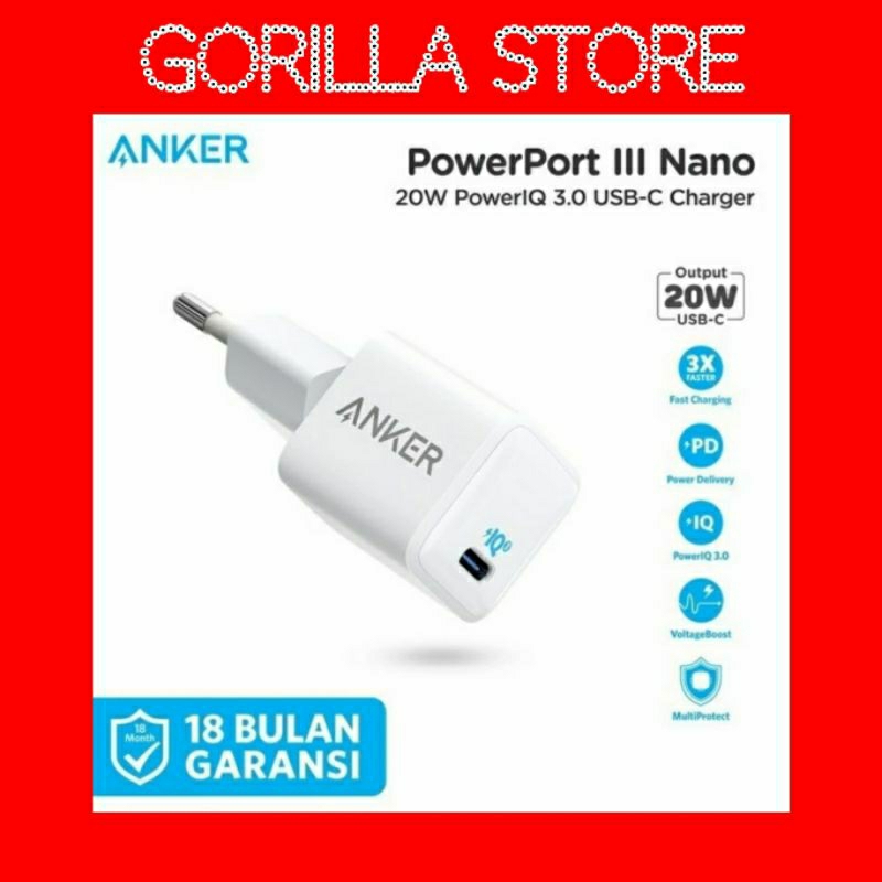 ANKER PowerPort III Nano 20W PowerIQ 3.0 USB C Charger