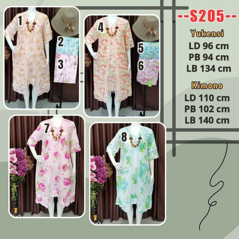 S205 - Kimono Satin Baju Tidur Wanita Baju Tidur Kimono Satin Termurah Terlaris