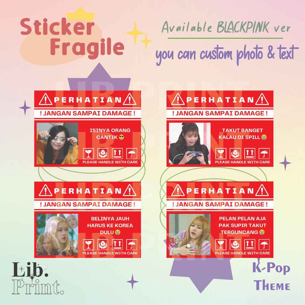 

STICKER FRAGILE / STICKER KPOP BLACKPINK CUSTOM / STICKER LUCU KOREA