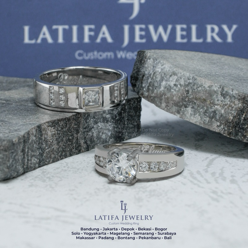 CINCIN TUNANGAN COUPLE PALLADIUM BERGARANSI GRATIS TULIS UKIR NAMA MODEL CUSTOM