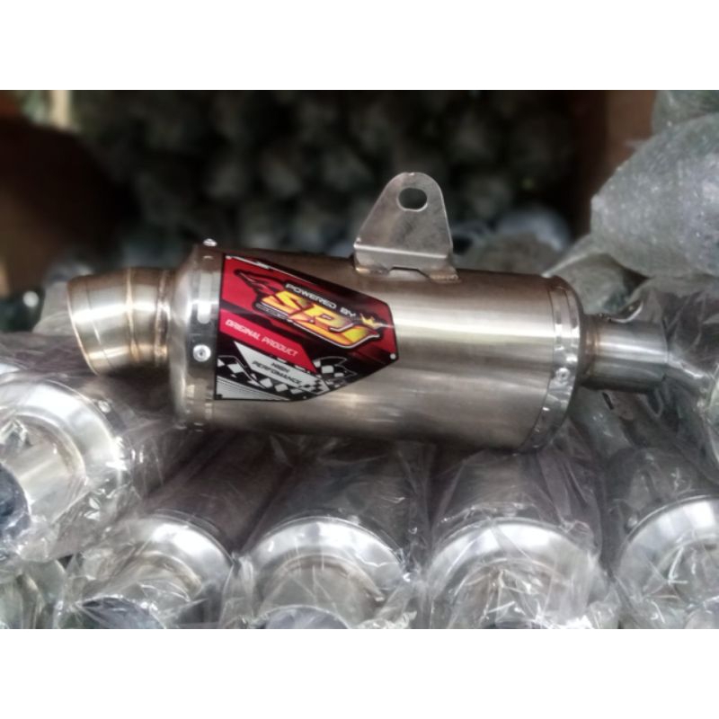 slincer knalpot racing oval 20 cm trioval inlet 38 mm srj racing 354 ori original rekomendasi suara 