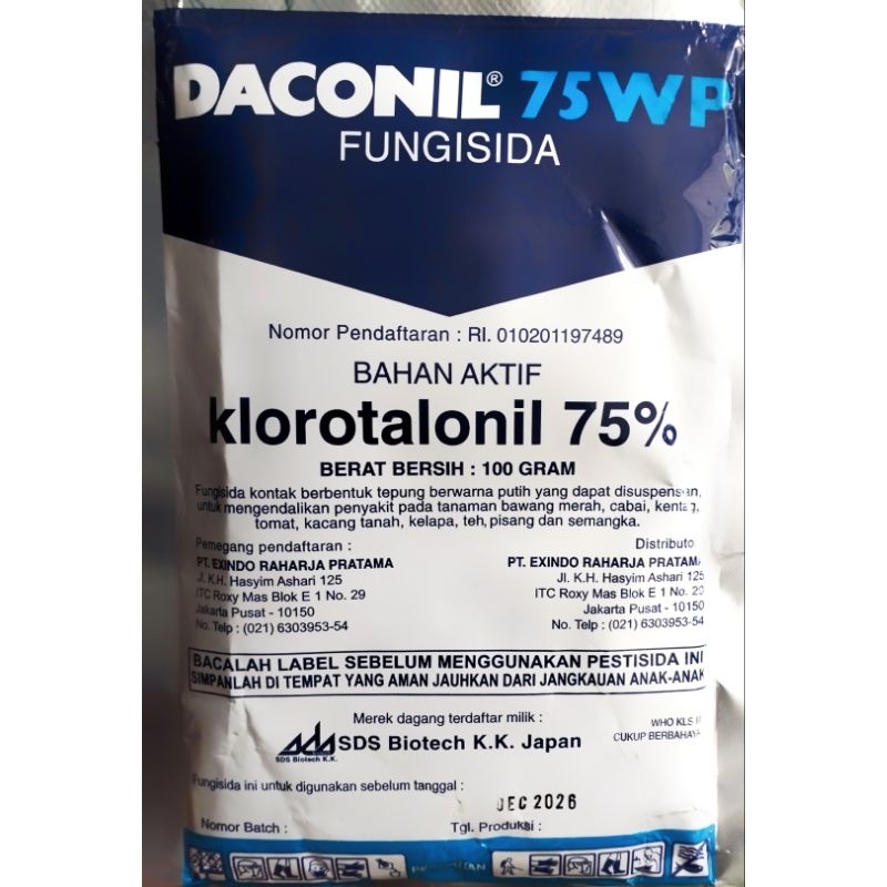Fungisida DACONIL 75WP - 100 gram Bahan Aktif KLOROTALONIL