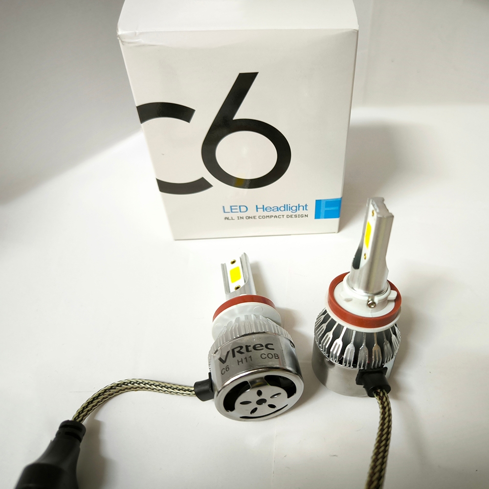 VRtec Lampu Led C6 H11 H8 COB Kuning 2 Pcs Fog Lamp Mobil Super Terang