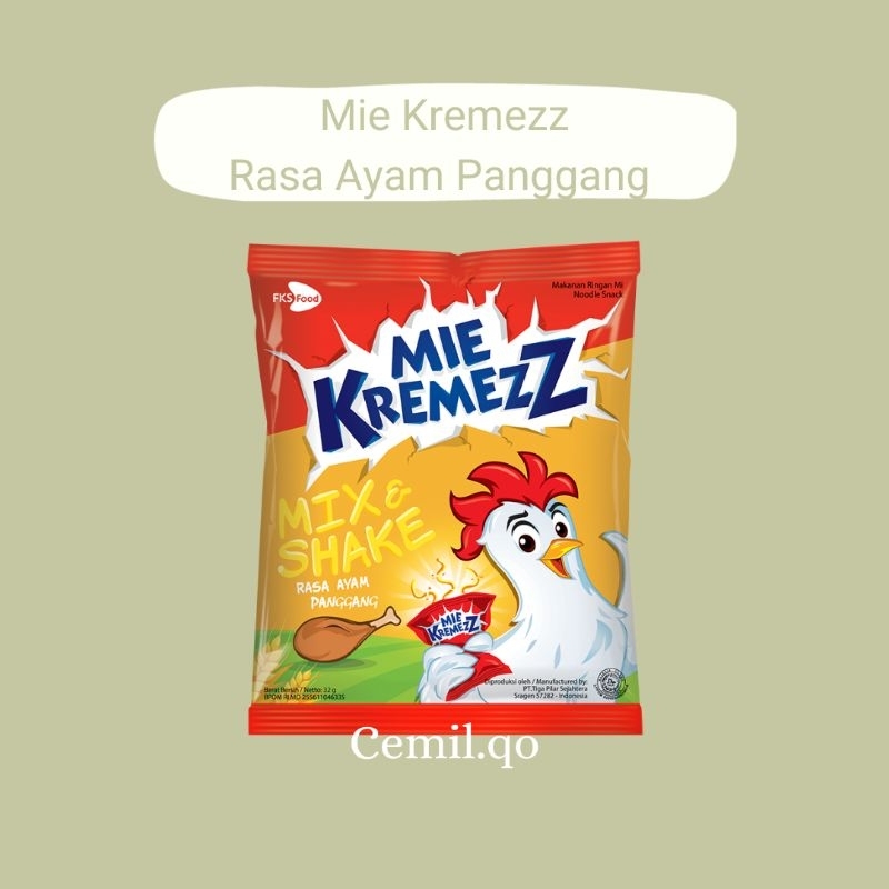 

Mie Kremezz berat 16 gram | Harga 1 renceng (10 pcs)
