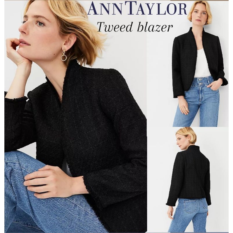 ANN TAYLOR TWEED OPEN BLAZER
