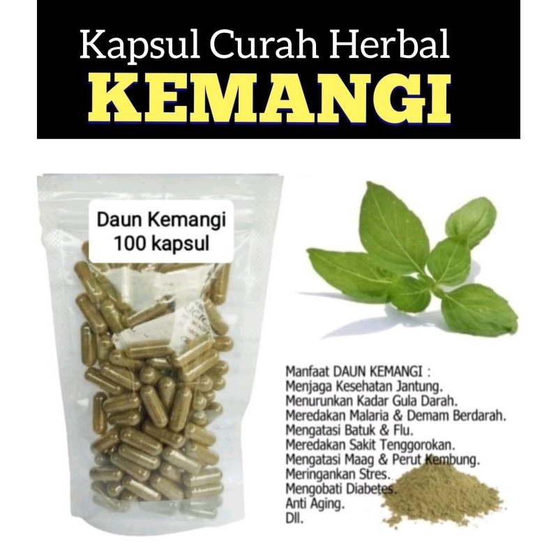 DAUN KEMANGI 100 kapsul Curah herbal