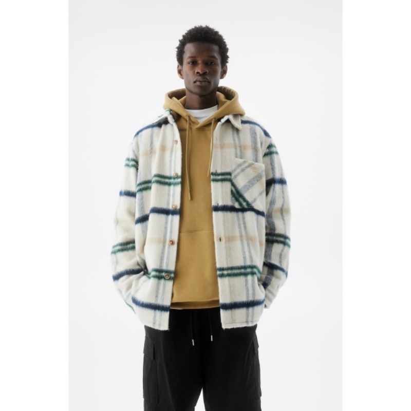 Shirt Jacket Pull&Bear Long Sleeve Check Shirt Overshirt P&B New Original