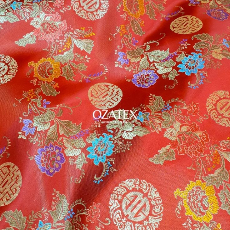 New IdbB5n Kain Congsam Cheongsam Chongsam Cheongsam Tebal Satin Motif Bordir
