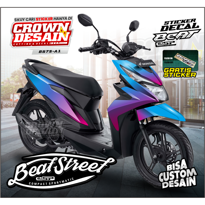 DECAL BEAT STREET OLD 2017 RAINBOW PREMIUM - STIKER BEAT STREET BS
