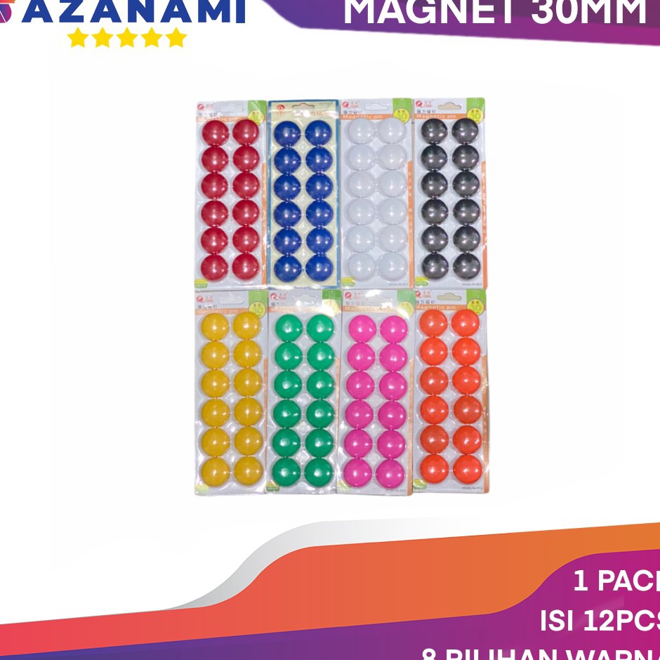 

Super Sale MAGNET BESAR 3CM PAPAN TULIS 3MM MAGNETIC PIN WHITEBOARD 1PACK 12PCS D9